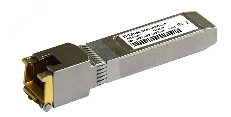 Модуль SFP 1хRJ45, 10 Гб/с, до 80 м d-link 410t/a1a