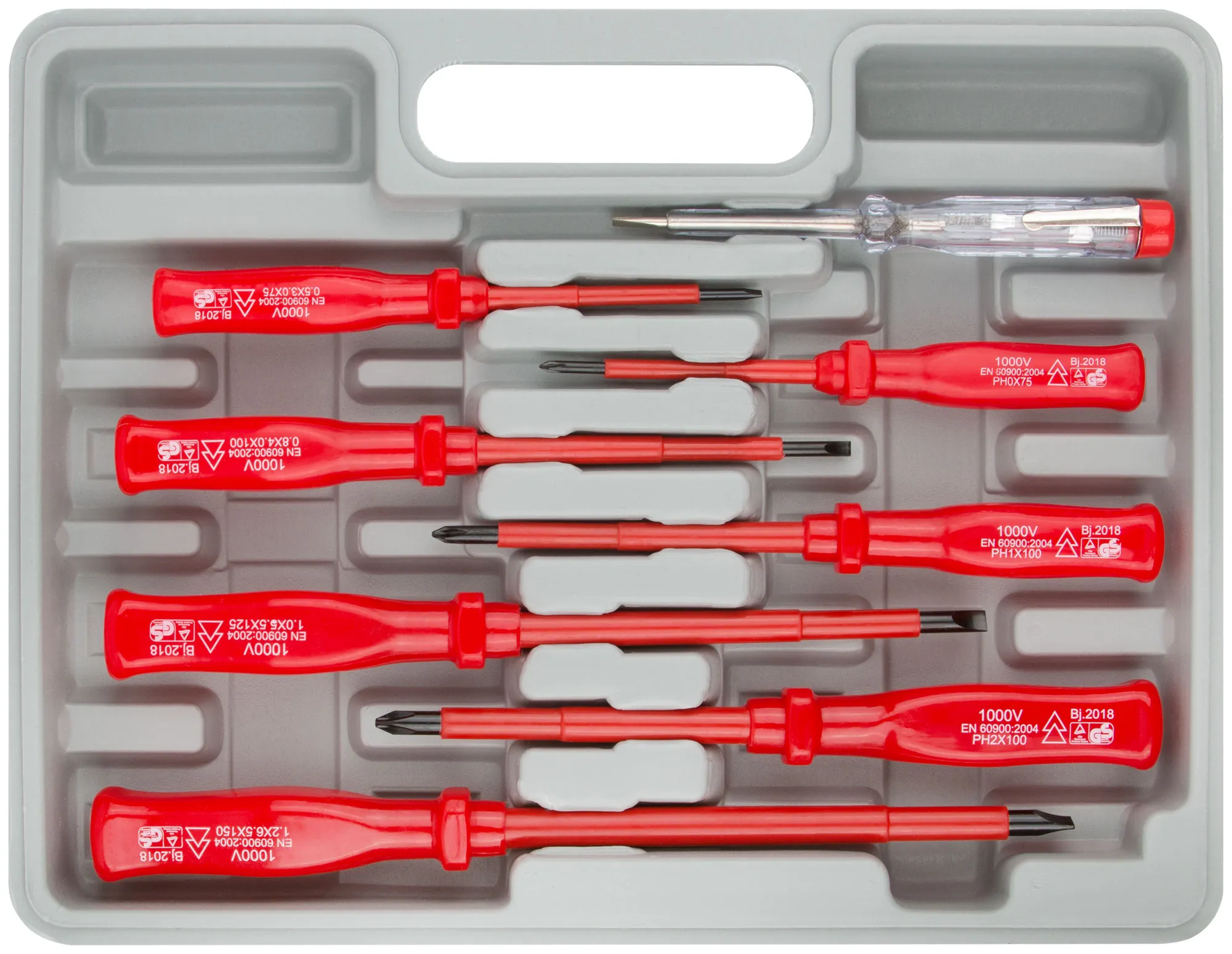 Набор отверток 7шт изол.1000V CrV+1индик fit 56127