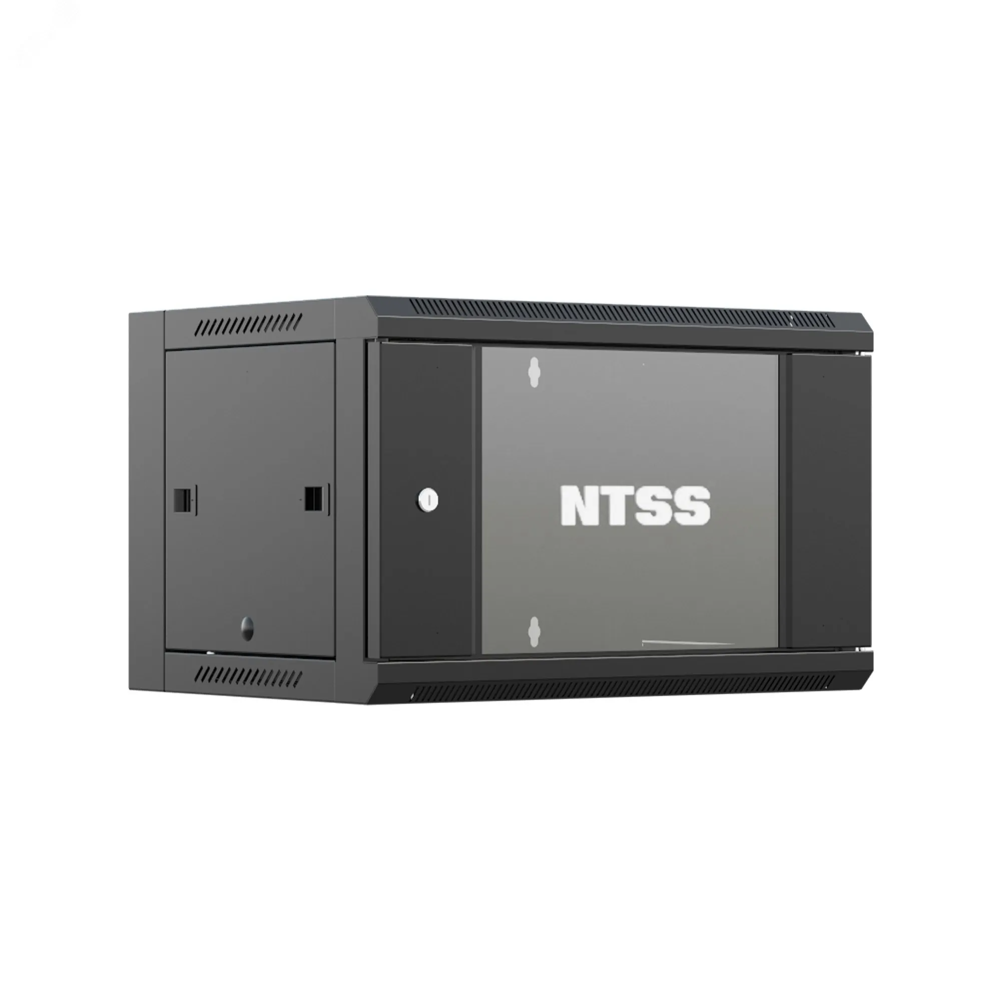 Шкаф настенный телекоммуникационный W 15U 600х600х770мм, 2 профиля 19, дверь стеклянная, боковые стенки съемные, задняя стенка, разобранный, черный RAL 9005