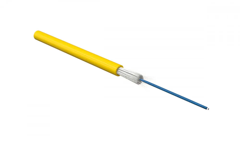 Hyperline FO-S2-IN-9S-1-LSZH-YL Кабель волоконно-оптический 9/125 (SMF-28 Ultra) одномодовый, 1 волокно, simplex, плотное буферное покрытие (tight buffer), 2.0 мм, арамидные волокна, для внутренней прокладки, LSZH, нг(А)-HF, –10°C – +50°C, желтый