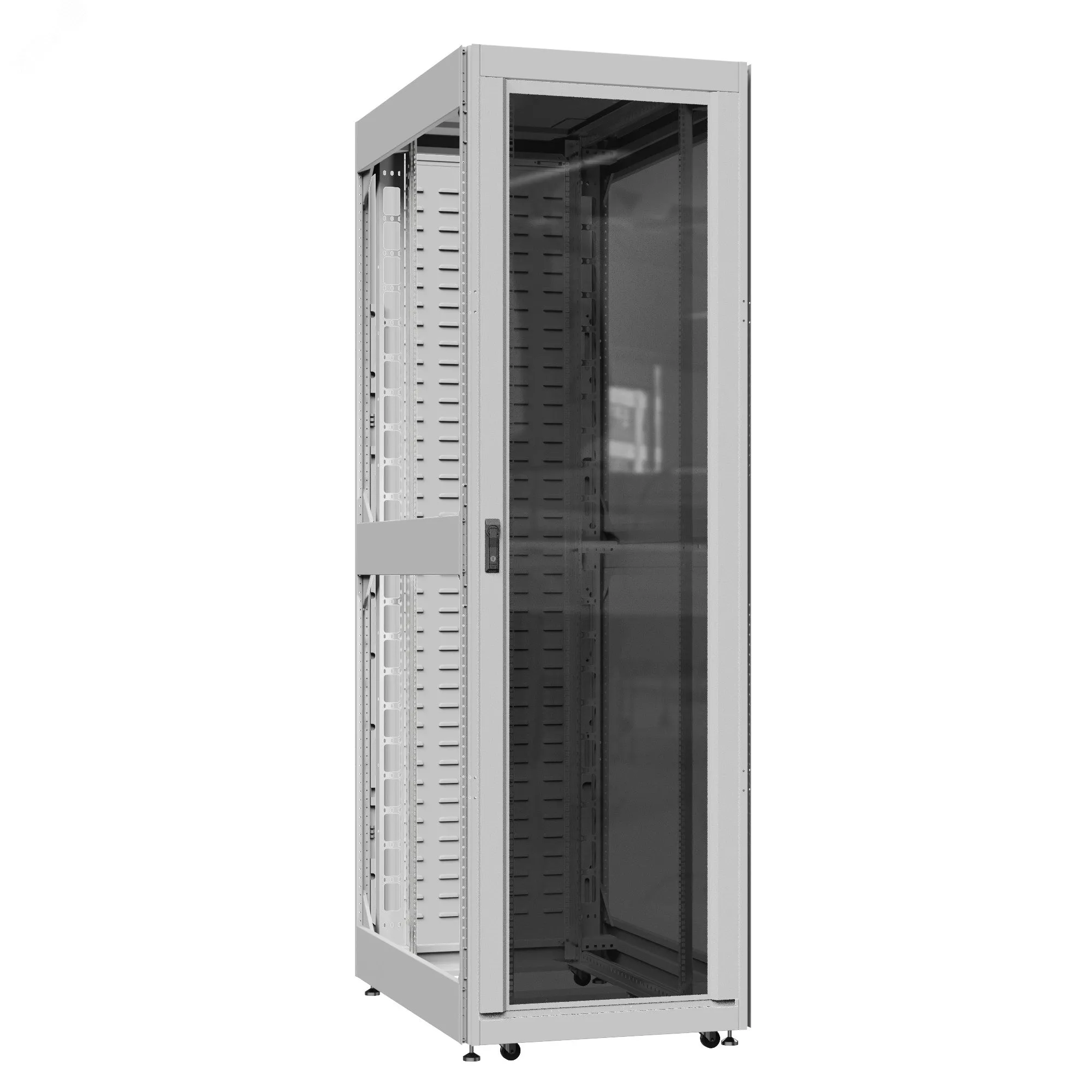 Шкаф серверный 52U 800х1000 передняя дверь: стекло IP41. задняя дверь: протект IP41. боковые панели: без. цвет: серый RAL7035