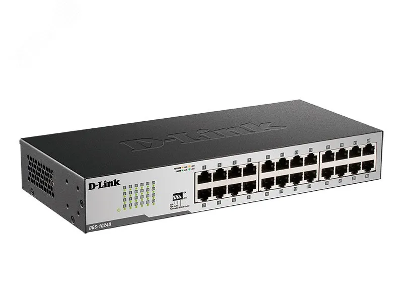 Коммутатор неуправляемый 24 порта RJ4510 100 1000 Мб/с d-link dgs-1024d/i2a