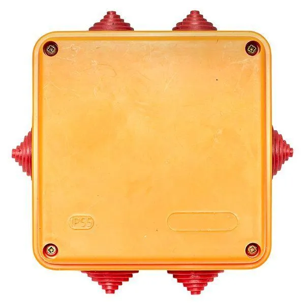 Коробка огнестойкая 100х100х50мм IP55, 3 двойных клеммника 1,5-10 мм2