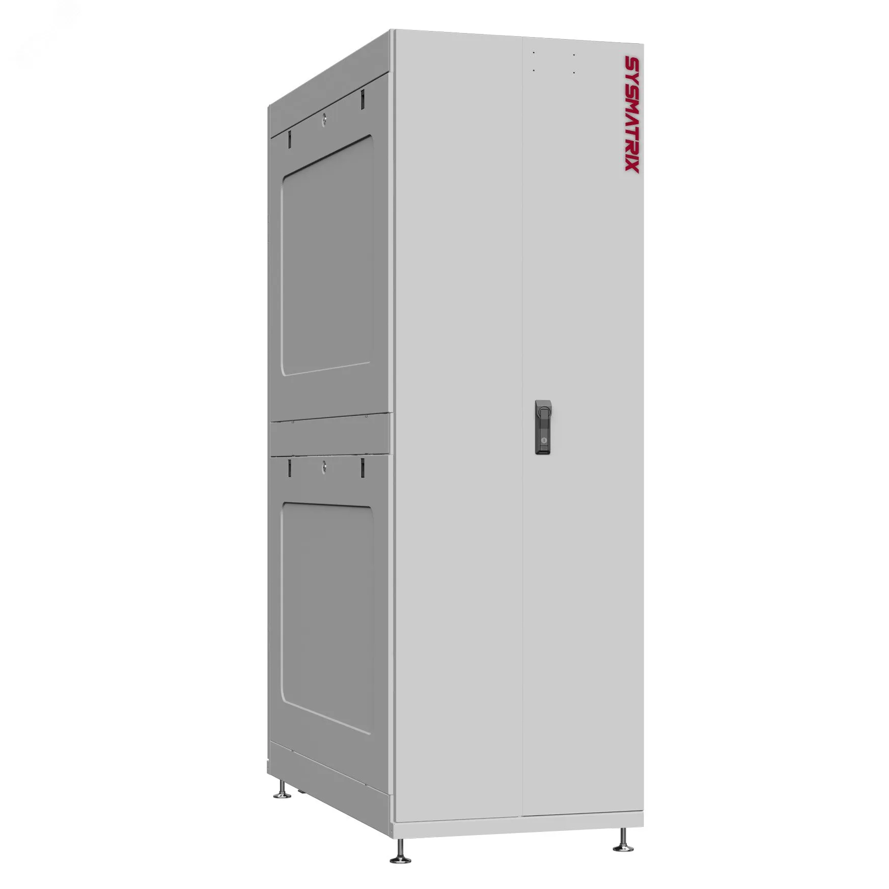 Шкаф серверный 45U 600х1200 передняя дверь: двустворчатая глухой металл IP51. задняя дверь: двустворчатая перфорированная IP20. боковые панели: глухой металл. цвет: серый RAL7035