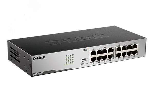 Коммутатор неуправляемый 16 портов 10/100/1000 Мб/с d-link dgs-1016d/i2a
