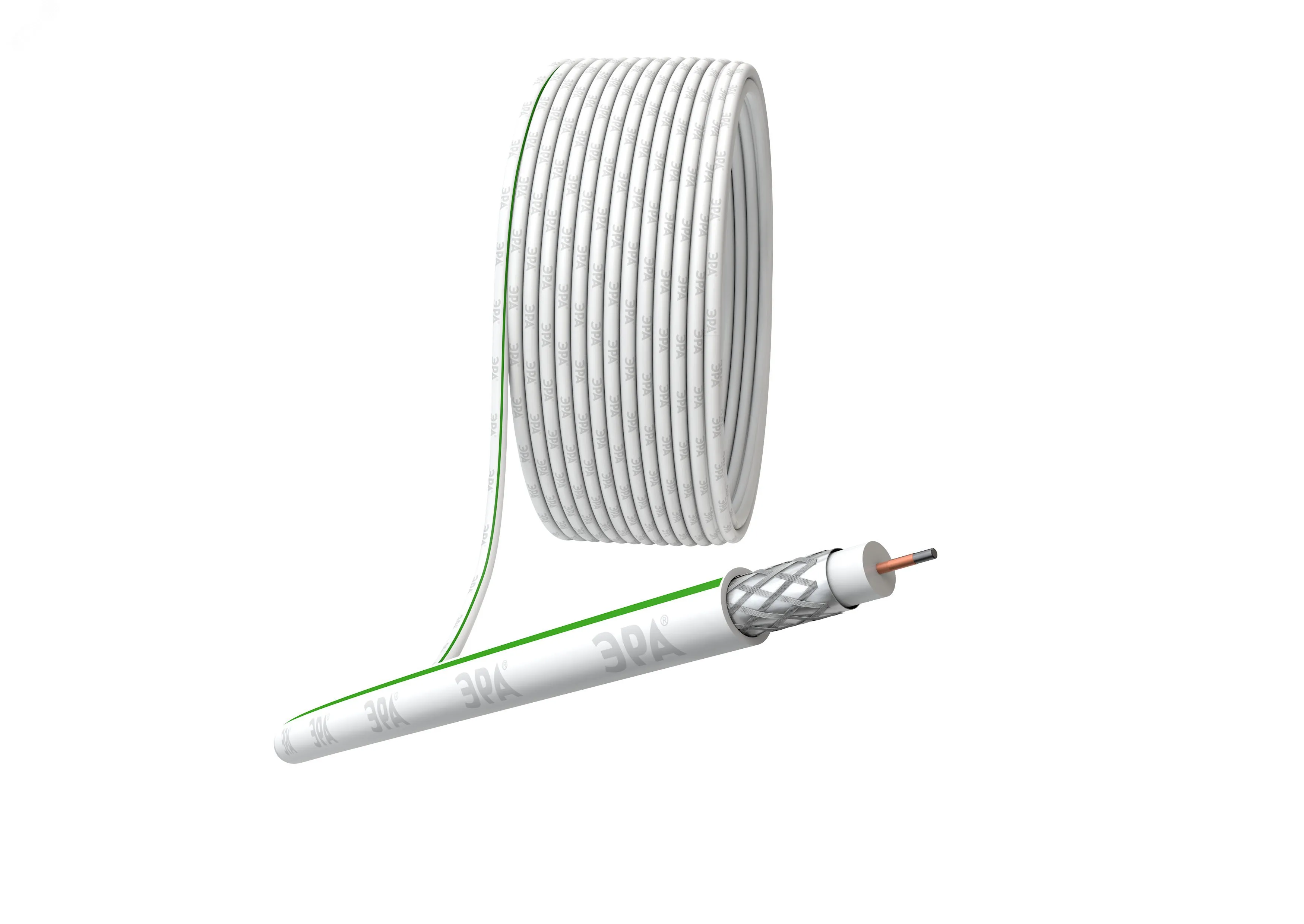 Кабель коаксиальный SAT 703 B75 Ом CCS/(оплётка Al 75%) PVC белый 100м SIMPLE Эра б0044608