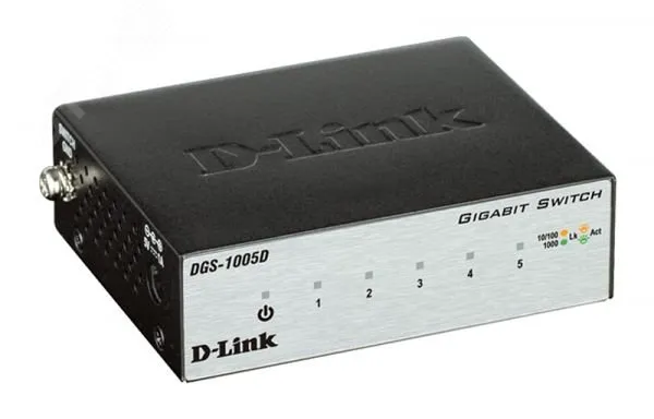 Коммутатор неуправляемый 5 портов 10/100/1000 Мб/с d-link dgs-1005d/j2a