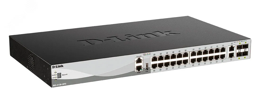 Коммутатор управляемый L3 24 порта RJ45/SFP 10 100 1000 Мб/с d-link 131745