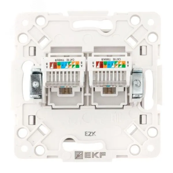 Стокгольм Механизм розетки RJ-45 2-местной белый EKF