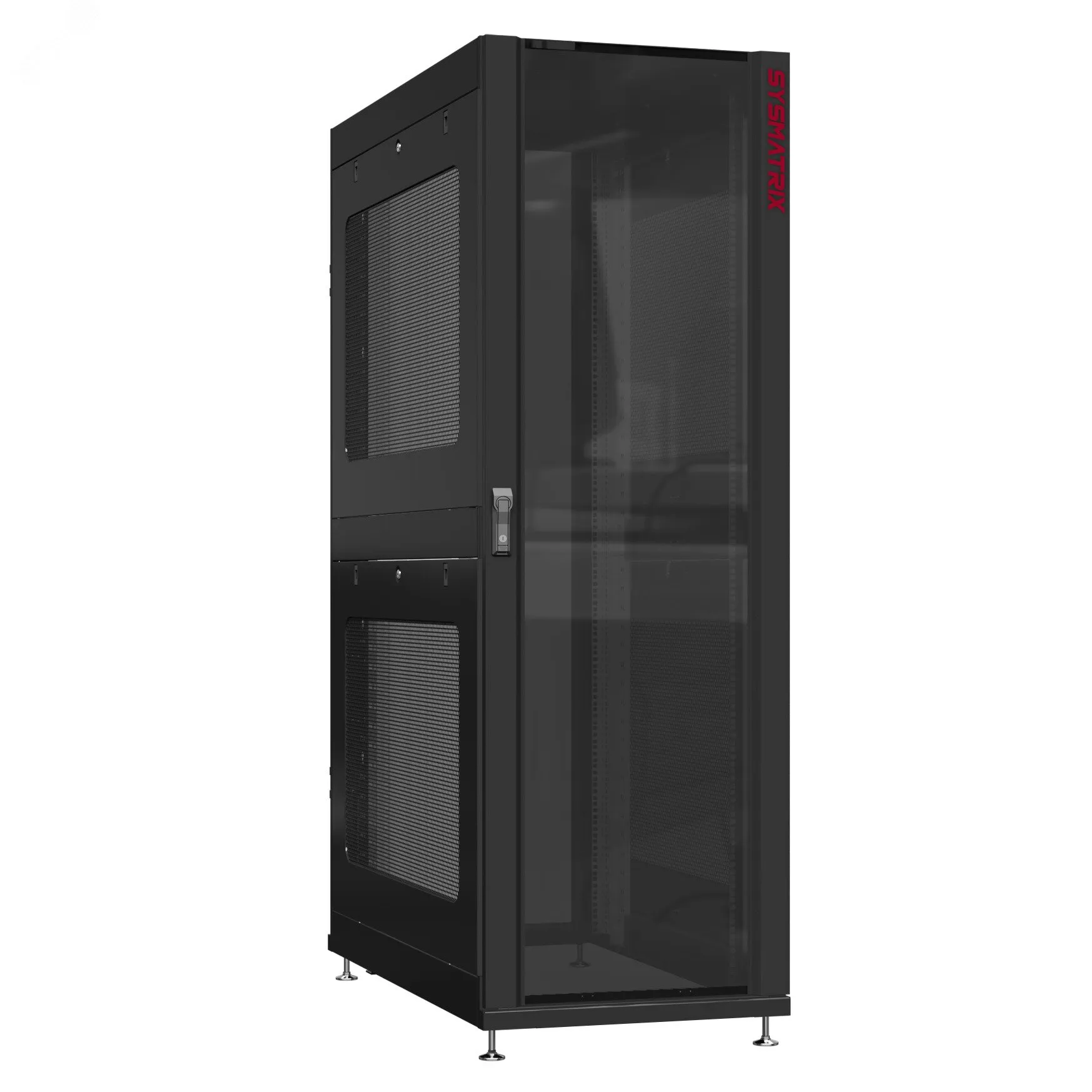 Шкаф серверный 45U 600х1200 передняя дверь: стекло IP41. задняя дверь: без. боковые панели: перфорированные. цвет: черный RAL9005