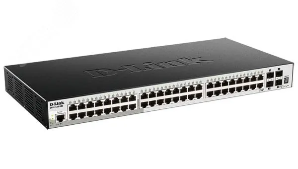 Коммутатор управляемый L2 52 порта RJ45/SFP 10 100 1000 Мб/с d-link 117347