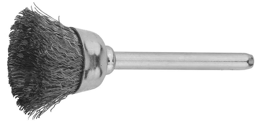 Щетка кистевая, нержавеющая сталь, на шпильке, d 15x3,2мм, L 42мм, 1шт