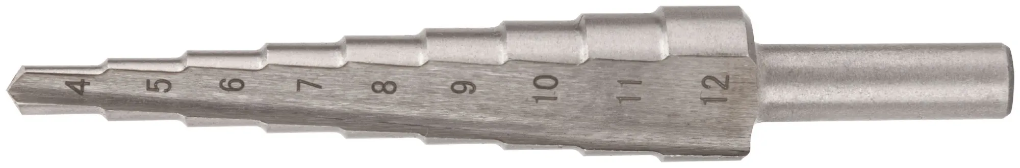 Сверло ступенчатое HSS (Р6М5) по металлу, 9 ступеней, 4-12 мм fit 36394