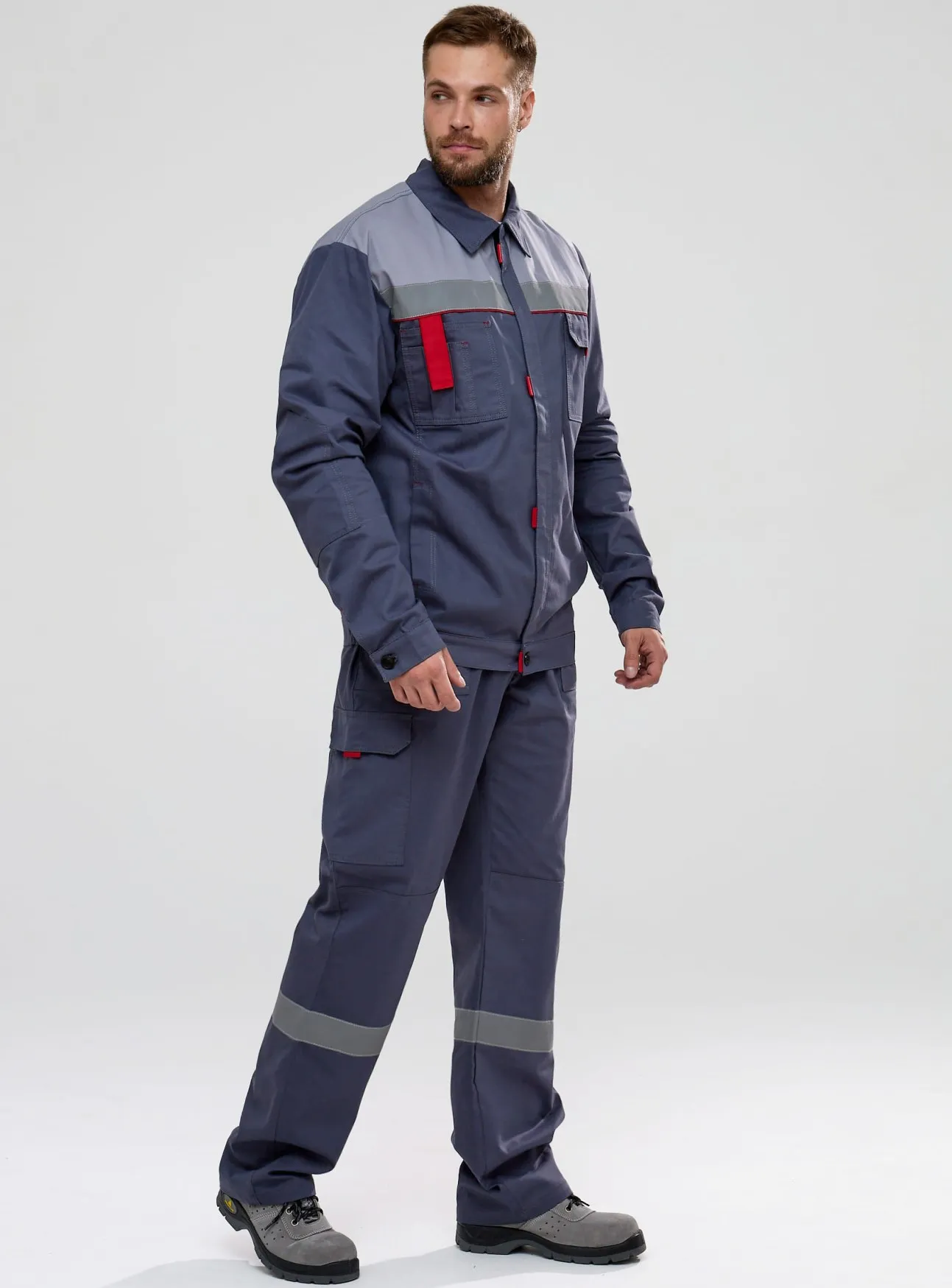 Костюм Флагман-Фаворит-2 СОП IMP (тк.Саржа,250) п/к, т.серый/св.серый, р. 56-58/170-176