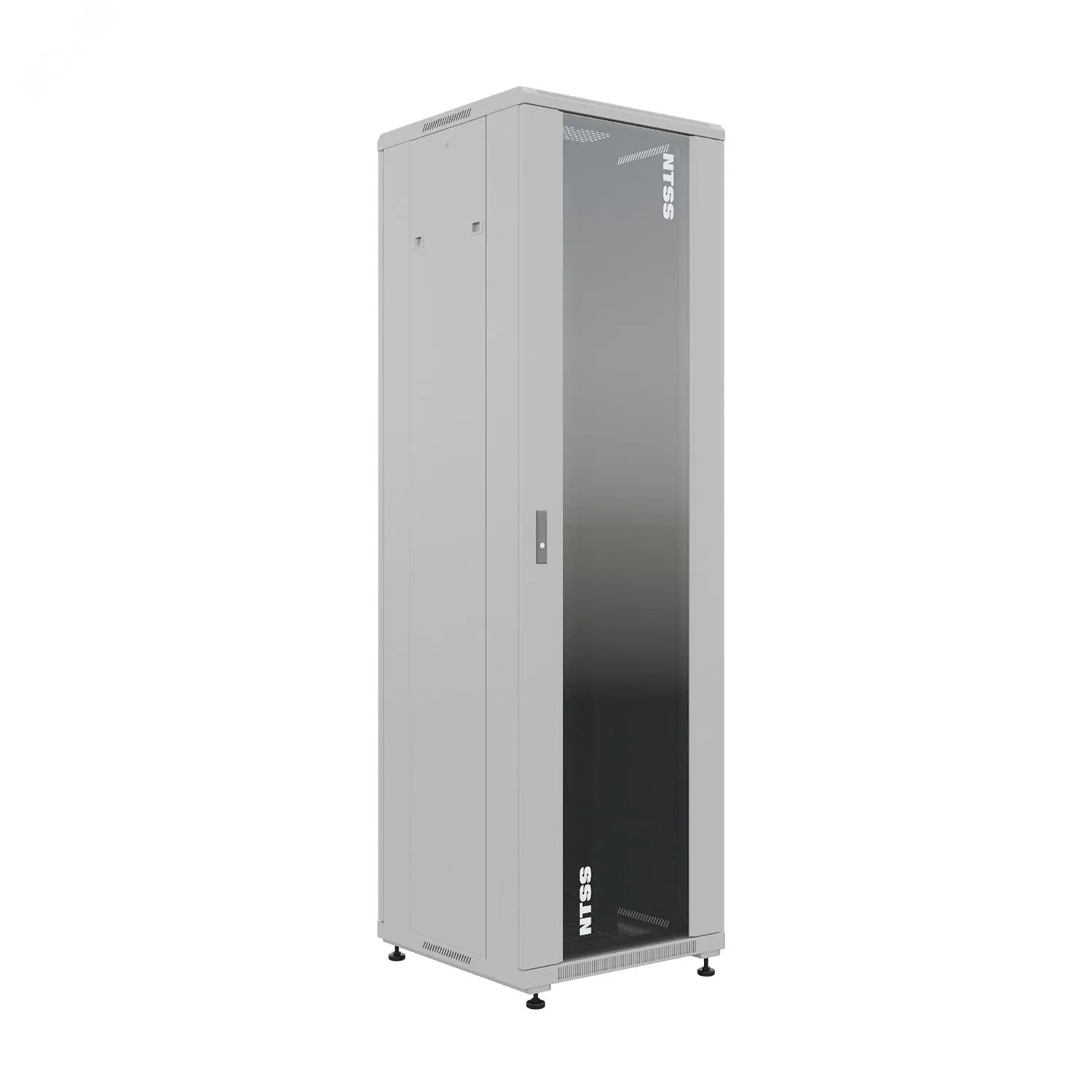 Шкаф напольный универсальный серверный R 22U 600х600мм. 4 профиля 19. двери стекло и сплошная металл. боковые стенки съемные. регулируемые опоры. разобранный. серый RAL 7035