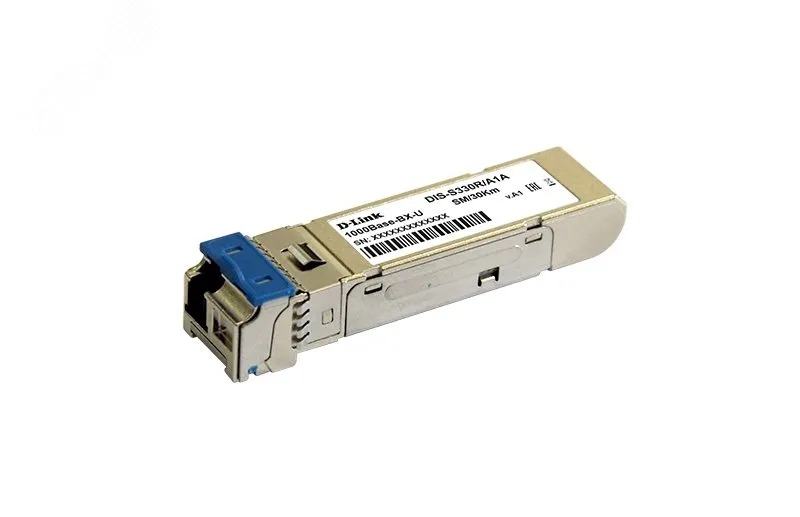 Трансивер промышленный SFP, 1 порт 1000Base-BX-U,Tx:1310 нм, Rx:1550 нм,до 30 км d-link s330r/30km/a1a
