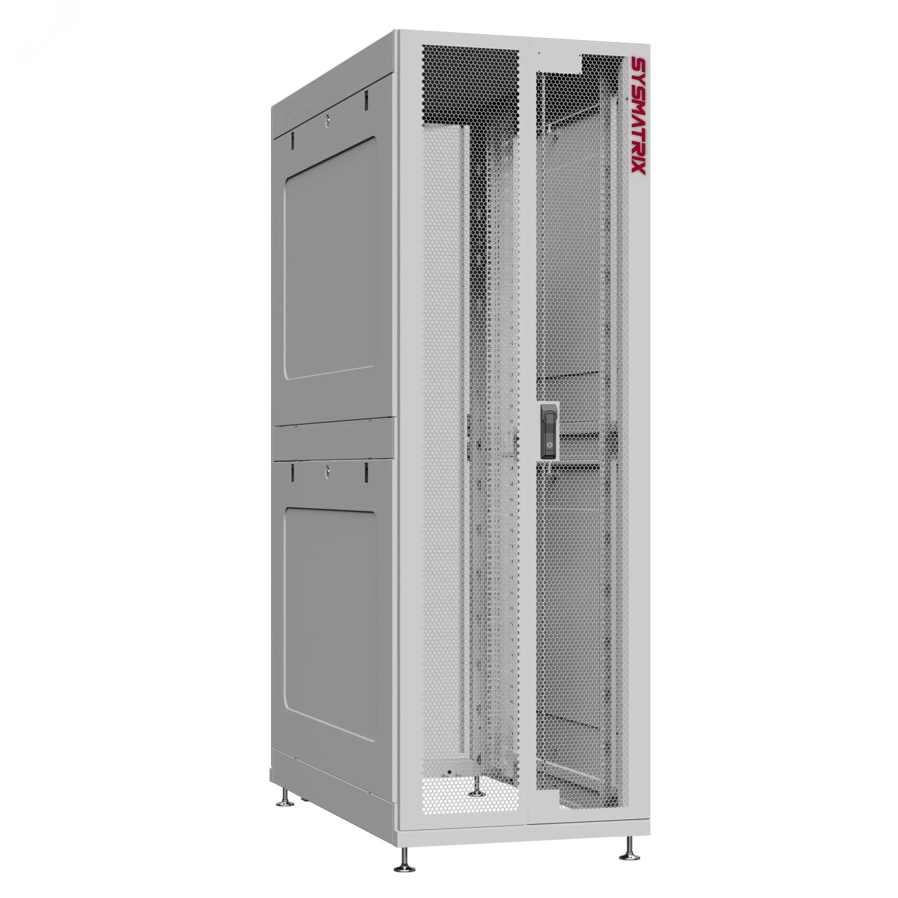 Шкаф серверный 42U 600х1200 передняя дверь: двустворчатая перфорированная IP20. задняя дверь: одностворчатая глухой металл IP51. боковые панели: глухой металл. цвет: серый RAL7035