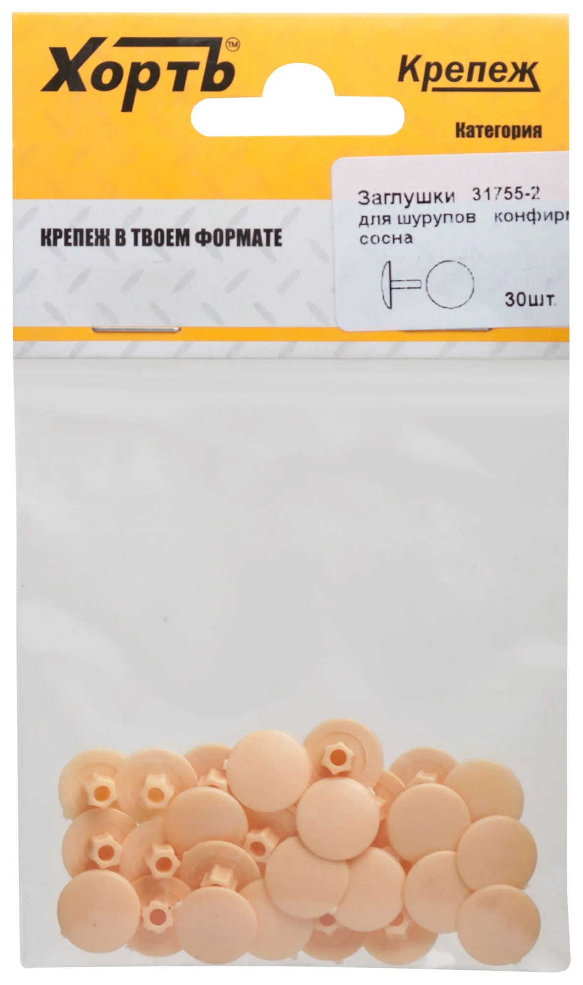 Заглушки под конфирмат сосна (30шт) fit 31755-2