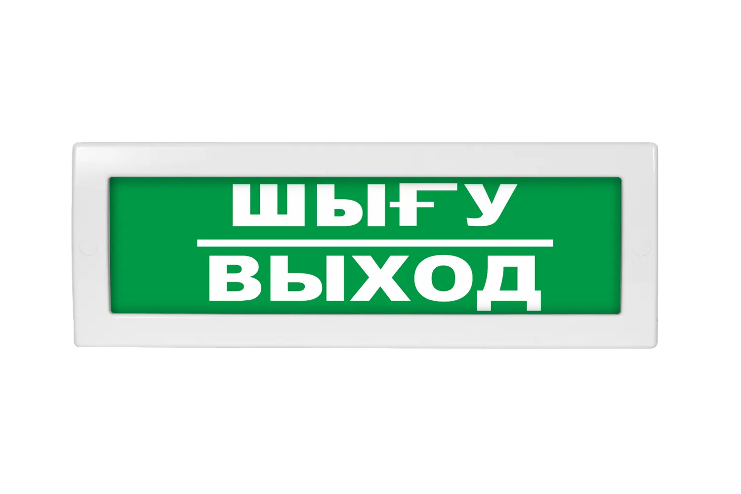 Оповещатель световой с резервным источником питания Молния-220-РИП ШЫFУ-ВЫХОД зеленый фон