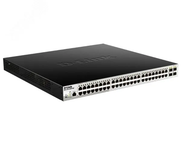Коммутатор управляемый L2 PoE 52 порта, 48хPoE 10/100/1000 Мб/с, 4хSFP, 740 Вт d-link dgs-1210-52mpp/me/b3a