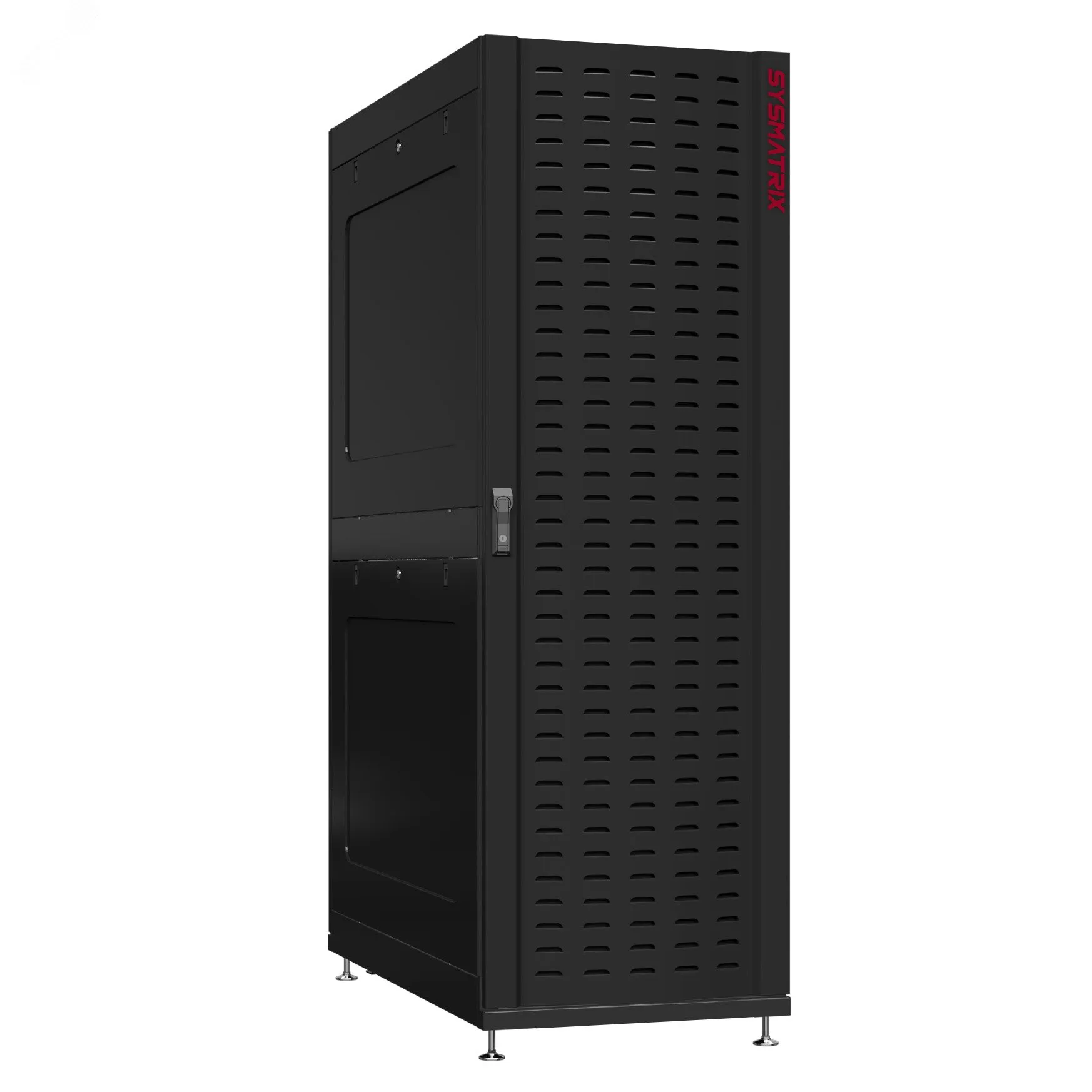 Шкаф серверный 42U 800х1200 передняя дверь: протект IP41. задняя дверь: двустворчатая перфорированная IP20. боковые панели: глухой металл. цвет: черный RAL9005
