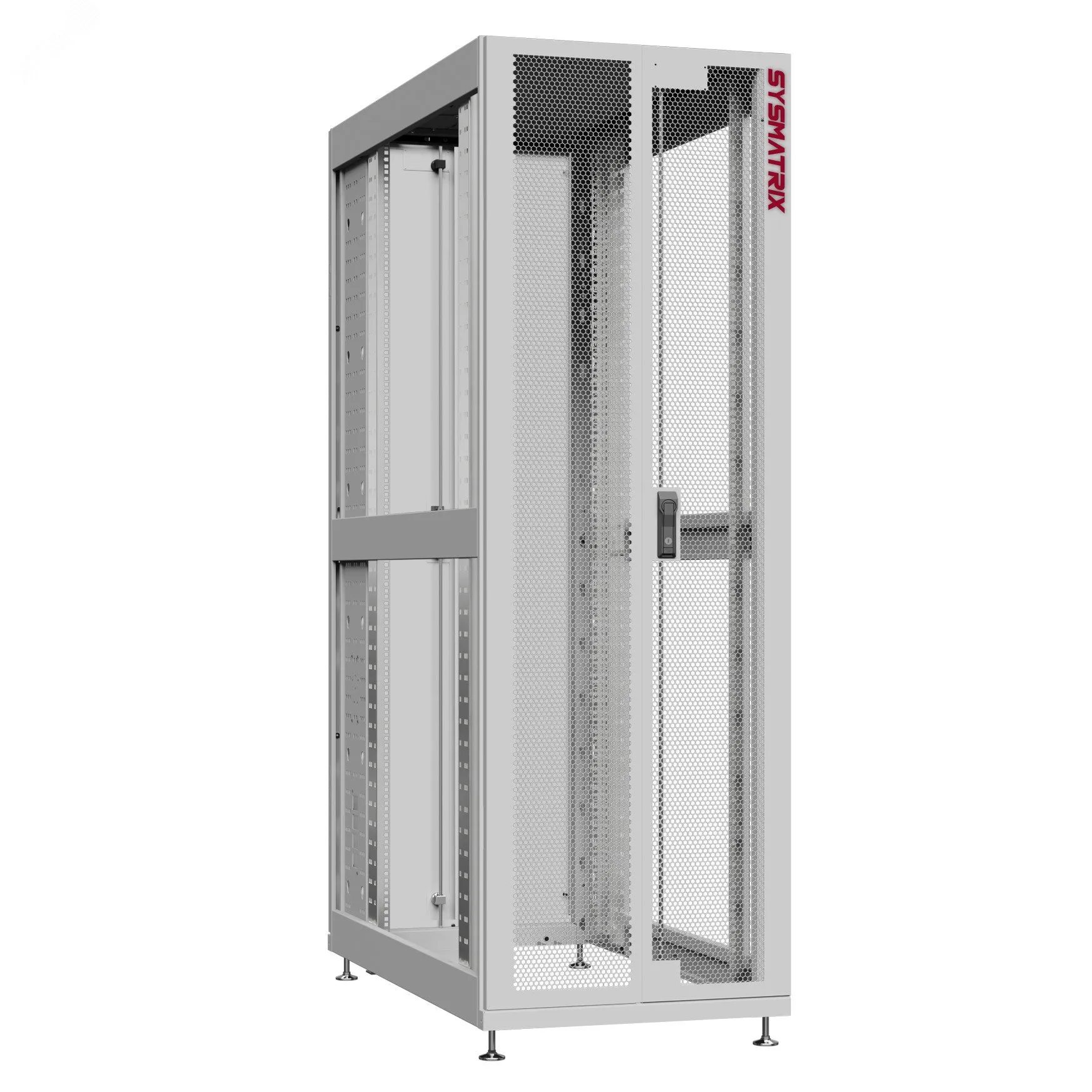 Шкаф серверный 42U 600х1070 передняя дверь: двустворчатая перфорированная IP20. задняя дверь: двустворчатая глухой металл IP51. боковые панели: без. цвет: серый RAL7035