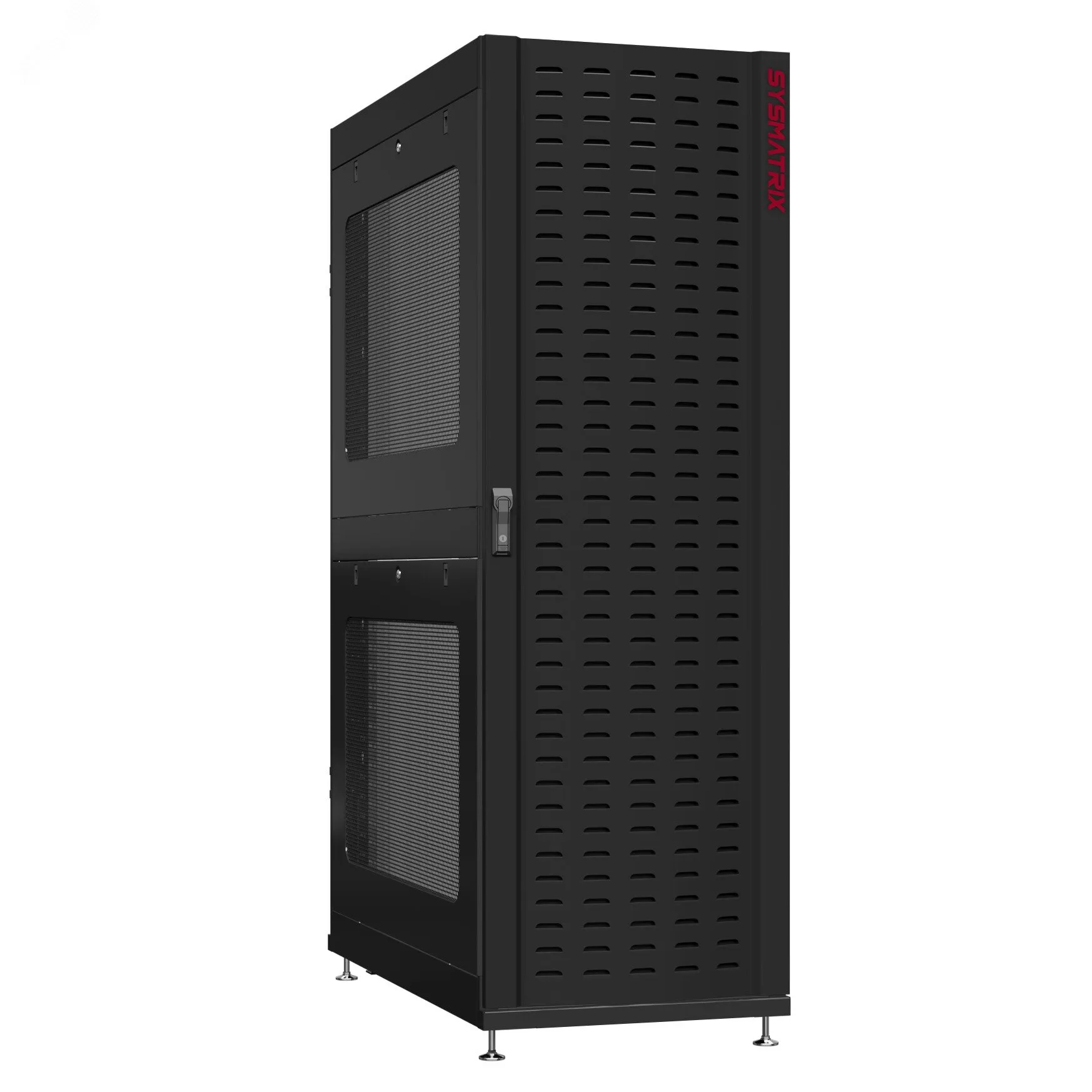 Шкаф серверный 48U 600х1200 передняя дверь: протект IP41. задняя дверь: без. боковые панели: перфорированные. цвет: черный RAL9005 