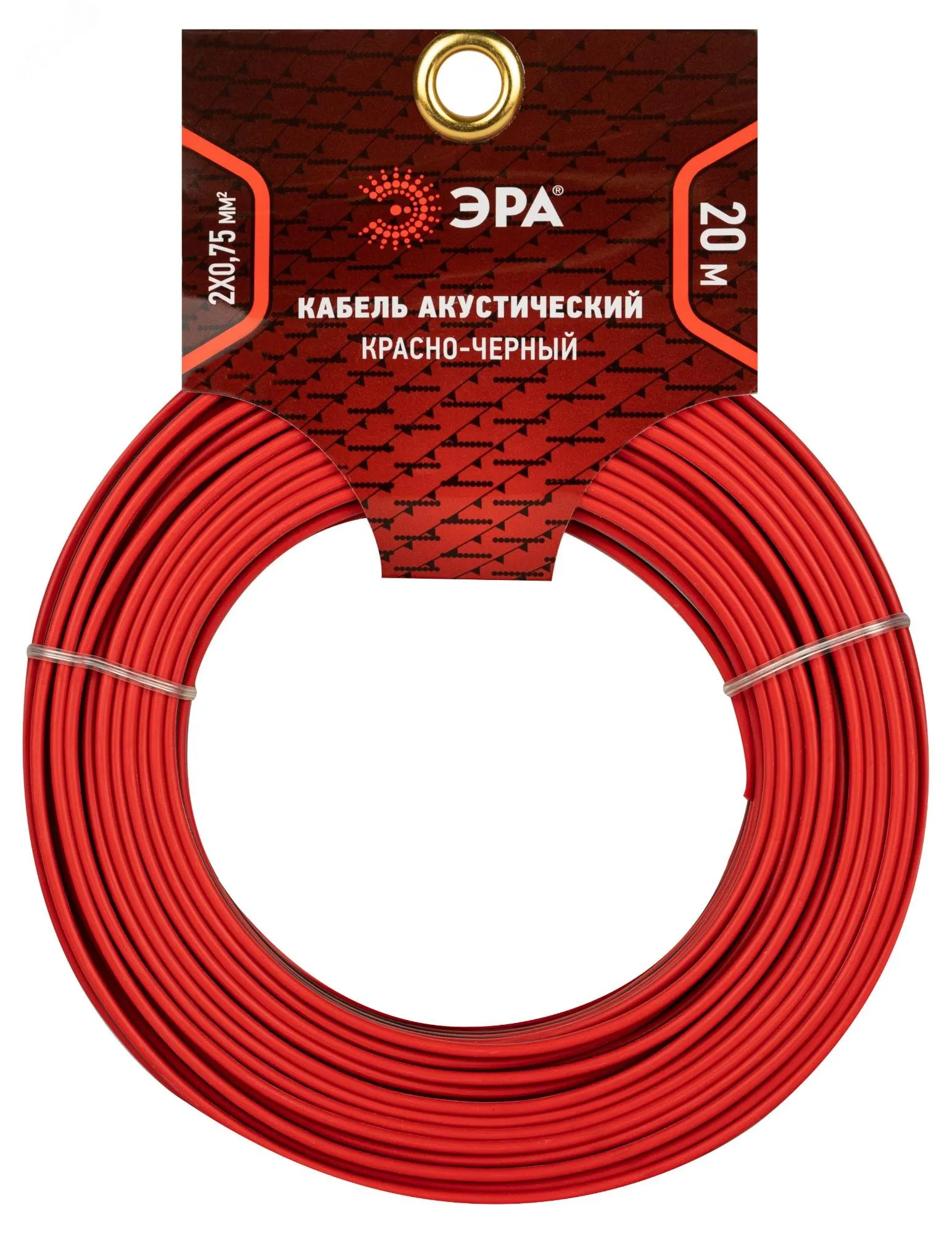 Кабель акустический 2х0,75 мм2 красно-черный, 20 м