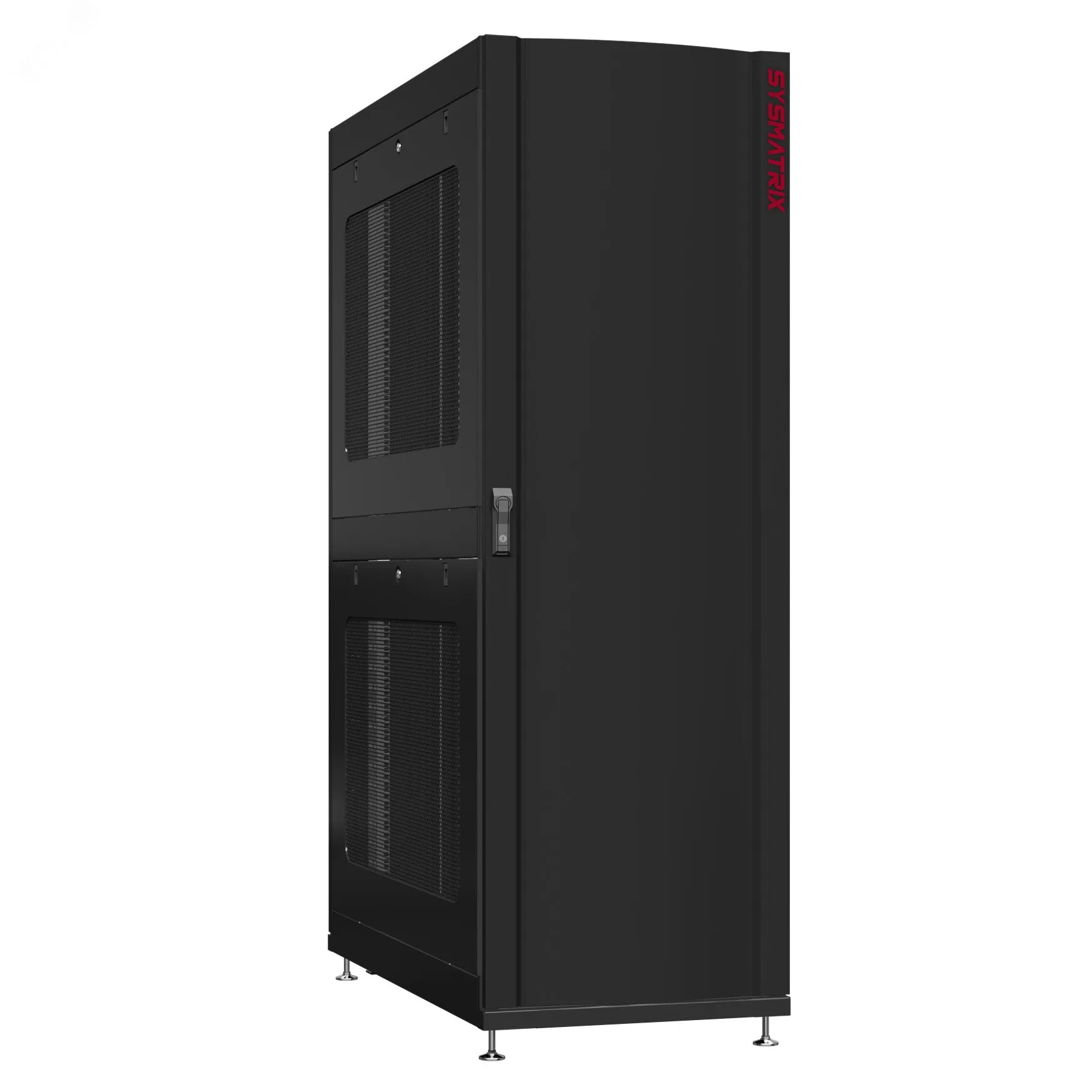 Шкаф серверный 42U 600х1200 передняя дверь: одностворчатая глухой металл IP51. задняя дверь: двустворчатая глухой металл IP51. боковые панели: перфорированные. цвет: черный RAL9005