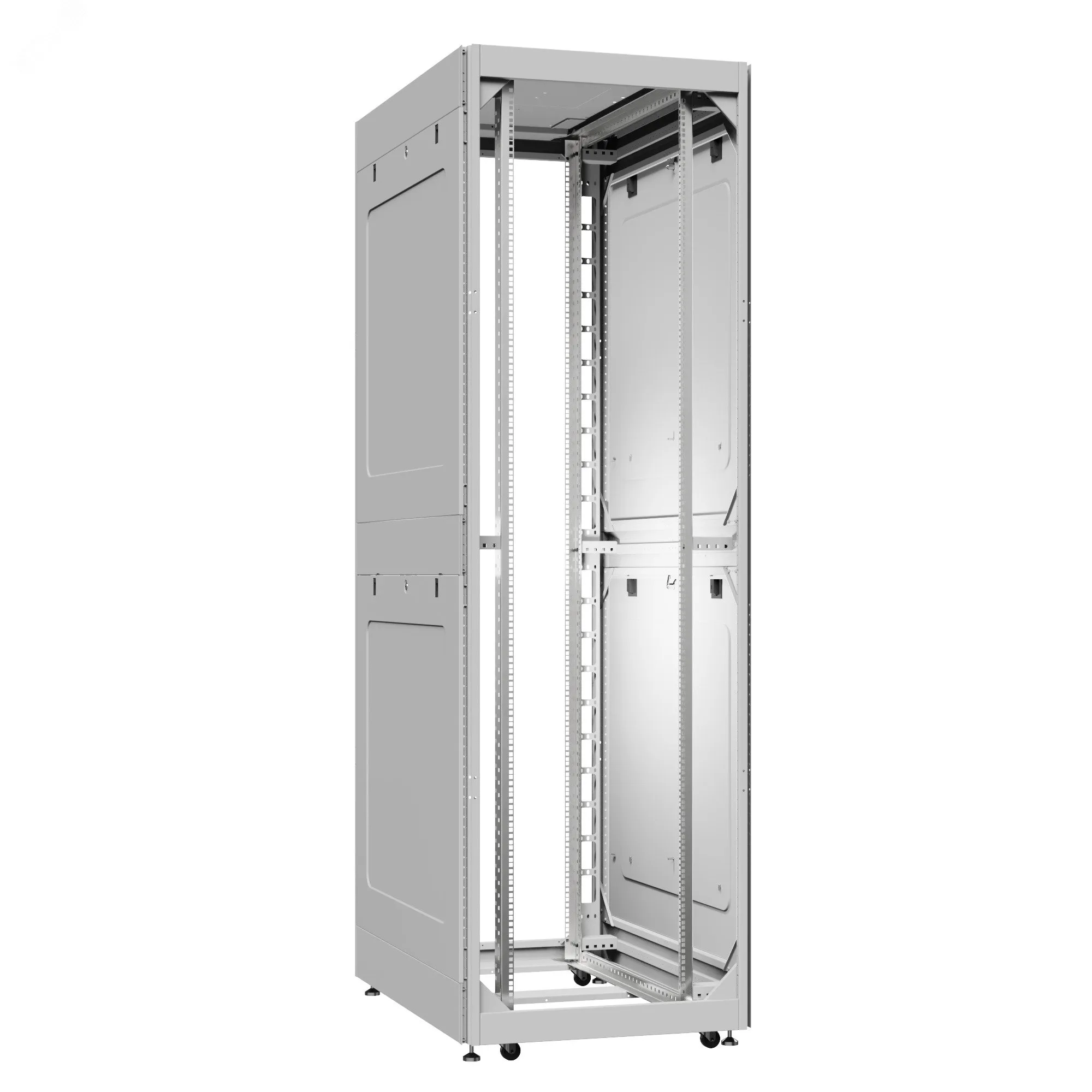 Шкаф серверный 52U 800х1200 передняя дверь: без. задняя дверь: без. боковые панели: глухой металл. цвет: серый RAL7035