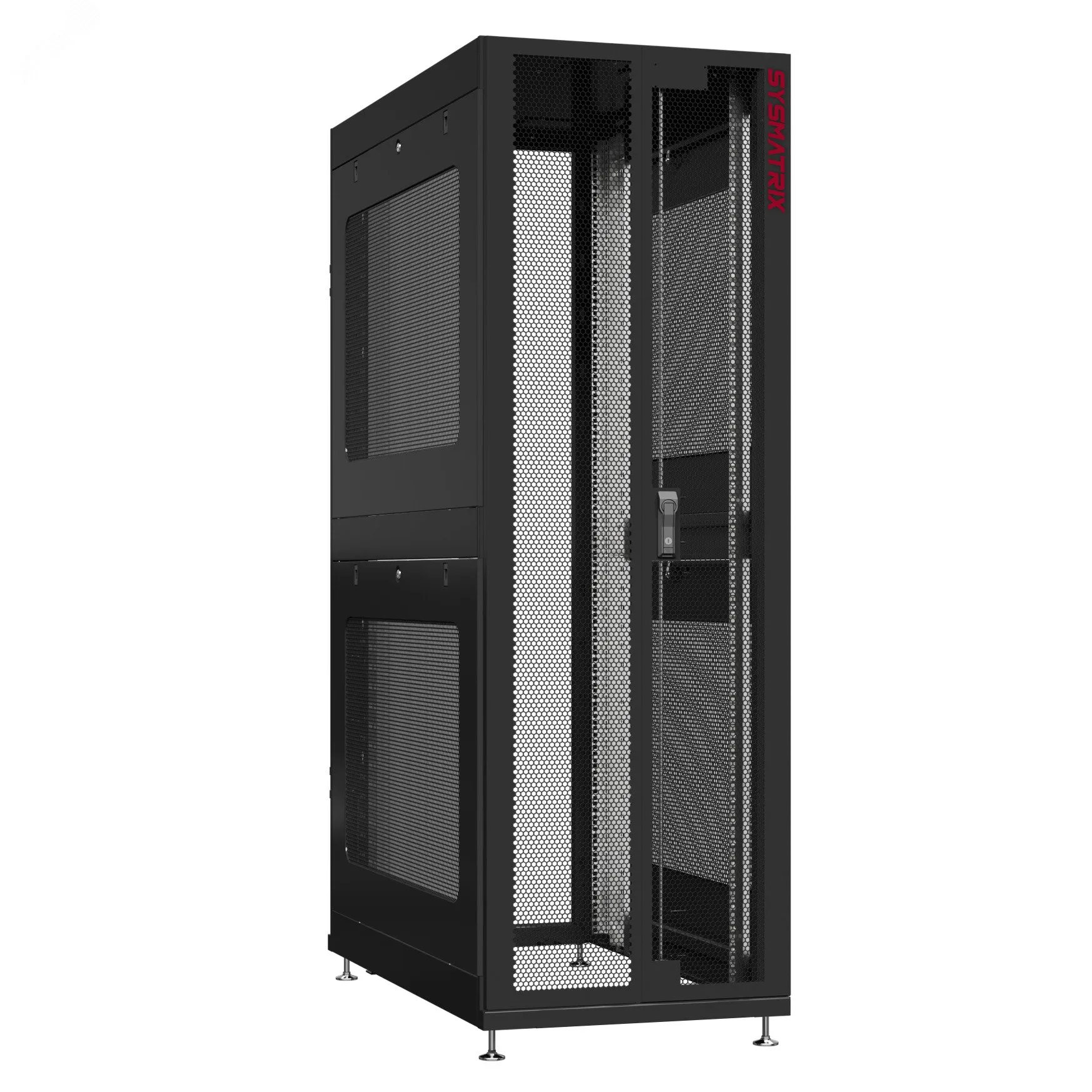 Шкаф серверный 24U 800х1200 передняя дверь: двустворчатая перфорированная IP20. задняя дверь: без. боковые панели: перфорированные. цвет: черный RAL9005