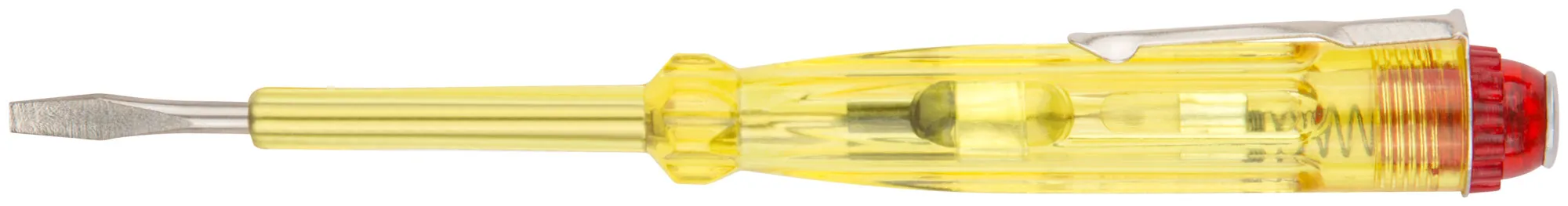 Отвертка индикаторная, желтая ручка 100 - 500 В, 140 мм fit 56501