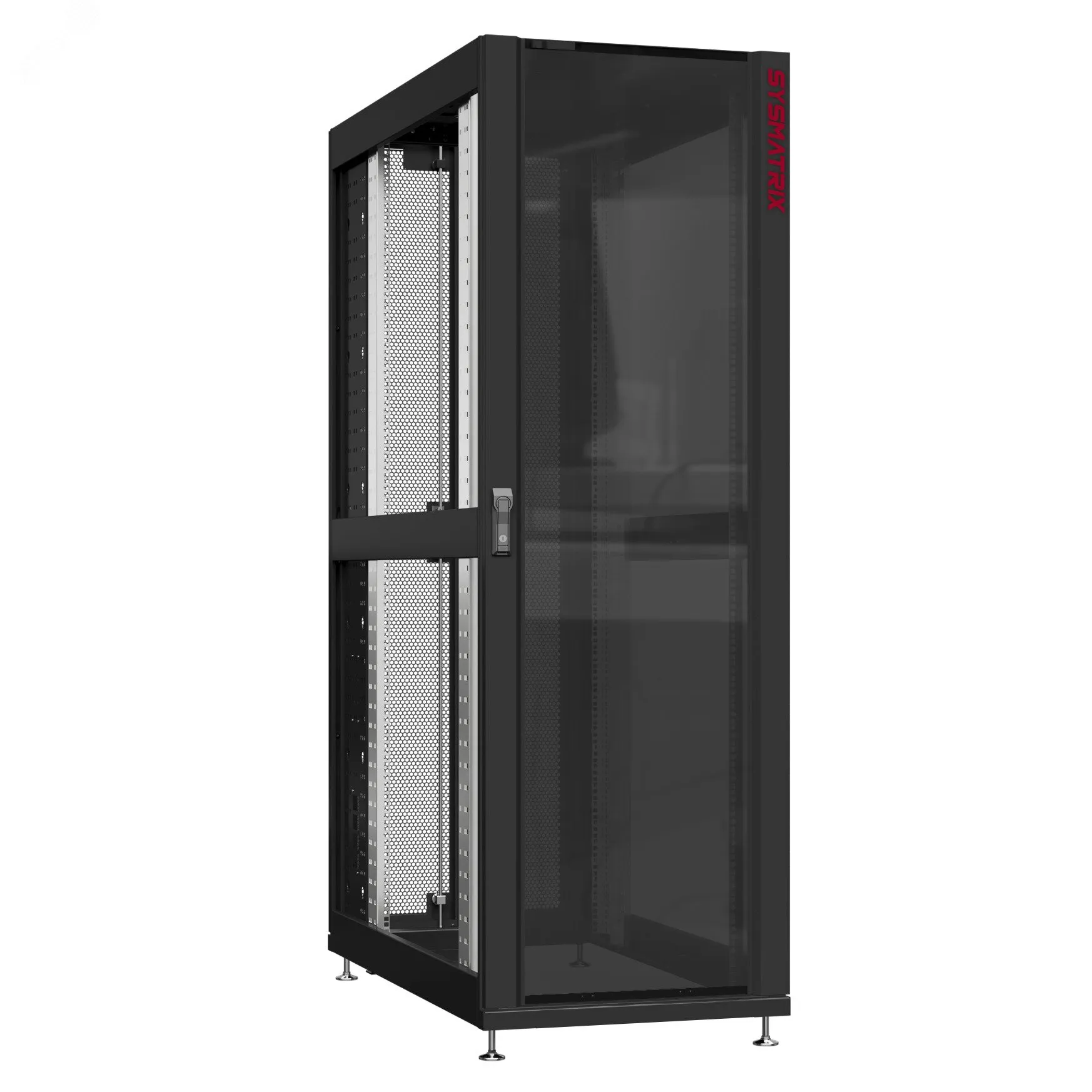 Шкаф серверный 24U 600х1070 передняя дверь: стекло IP41. задняя дверь: двустворчатая перфорированная IP20. боковые панели: без. цвет: черный RAL9005