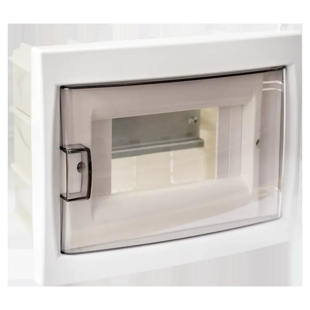 Щит распределительный встраиваемый с 0 шиной 6м пластиковый белый прозрачная дверь БЕЛТИЗ БОКС КНС-6Д