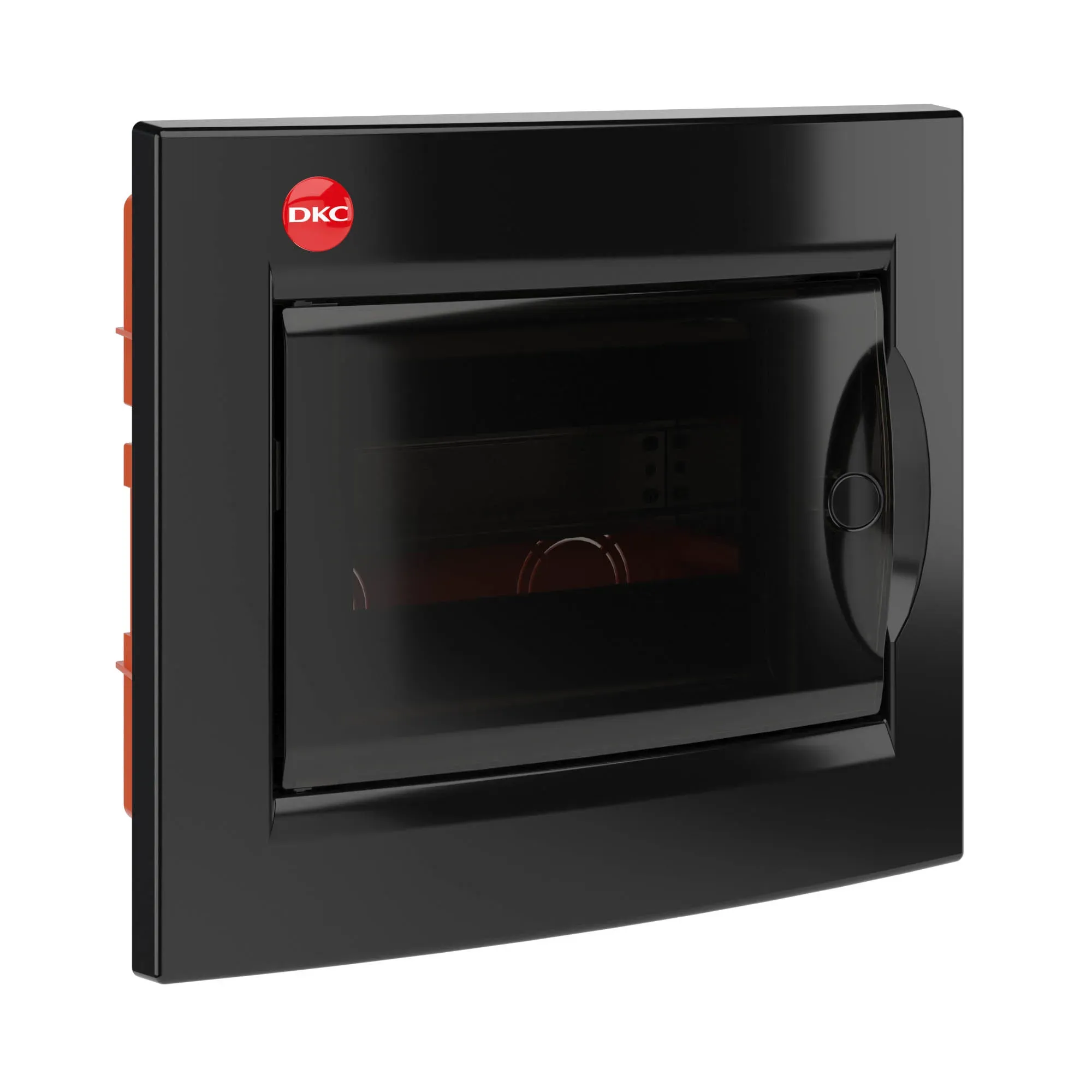 Щиток встраиваемый с дверцей 8 мод.,ip41, черный, с клеммным блоком 63а ДКС RB08B4TBD