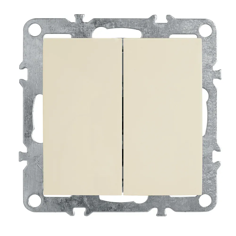 Выключатель двухклавишный (механизм), 250В, 10А, серия Эрна, слоновая кость Stekker FERON 39323