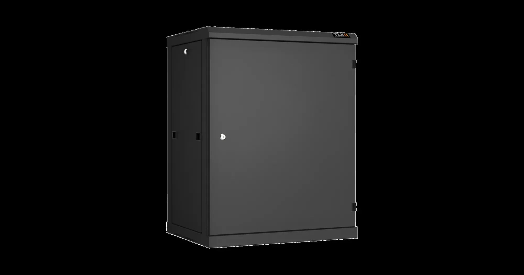 Шкаф настенный разбор 19д 15u металлическая дверь ш600хв770хг450мм черный TLK TWC-156045-R-M-BK
