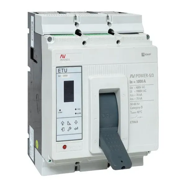 Автоматический выключатель av power-5/3 1000а 70ka etu6.0 averes EKF MCCB-53-1000M-6.0-AV
