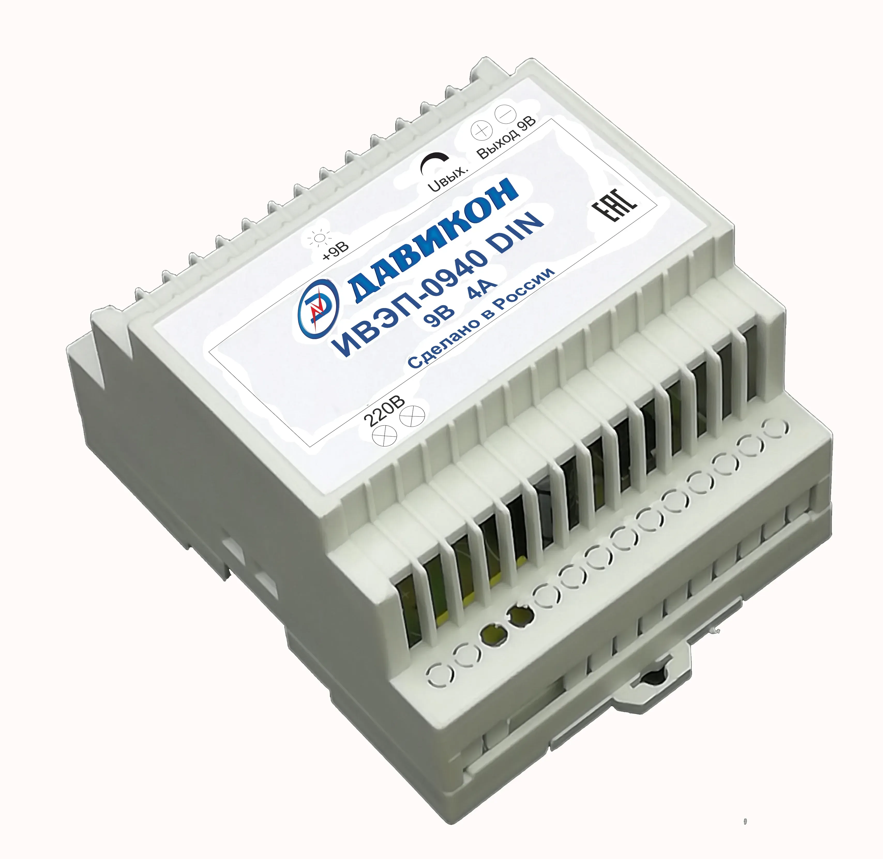 Источник вторичного электропитания на DIN рейку 9В 4А Давикон ИВЭП-0940 DIN