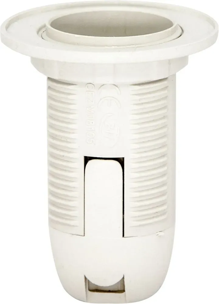 Патрон люстровый Е14 пластик с кольцом белый FERON 22347