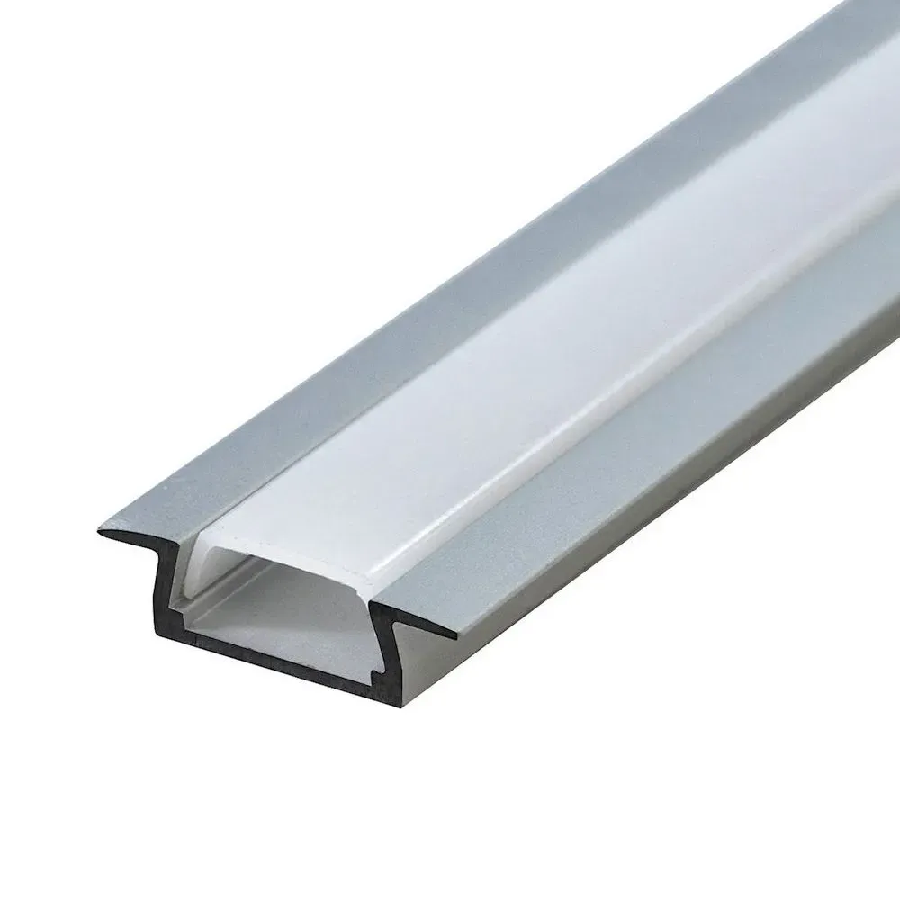 Профиль встраиваемый алюминиевый 2м матовый экран 2 заглушки для светодиодных лент FERON 10265