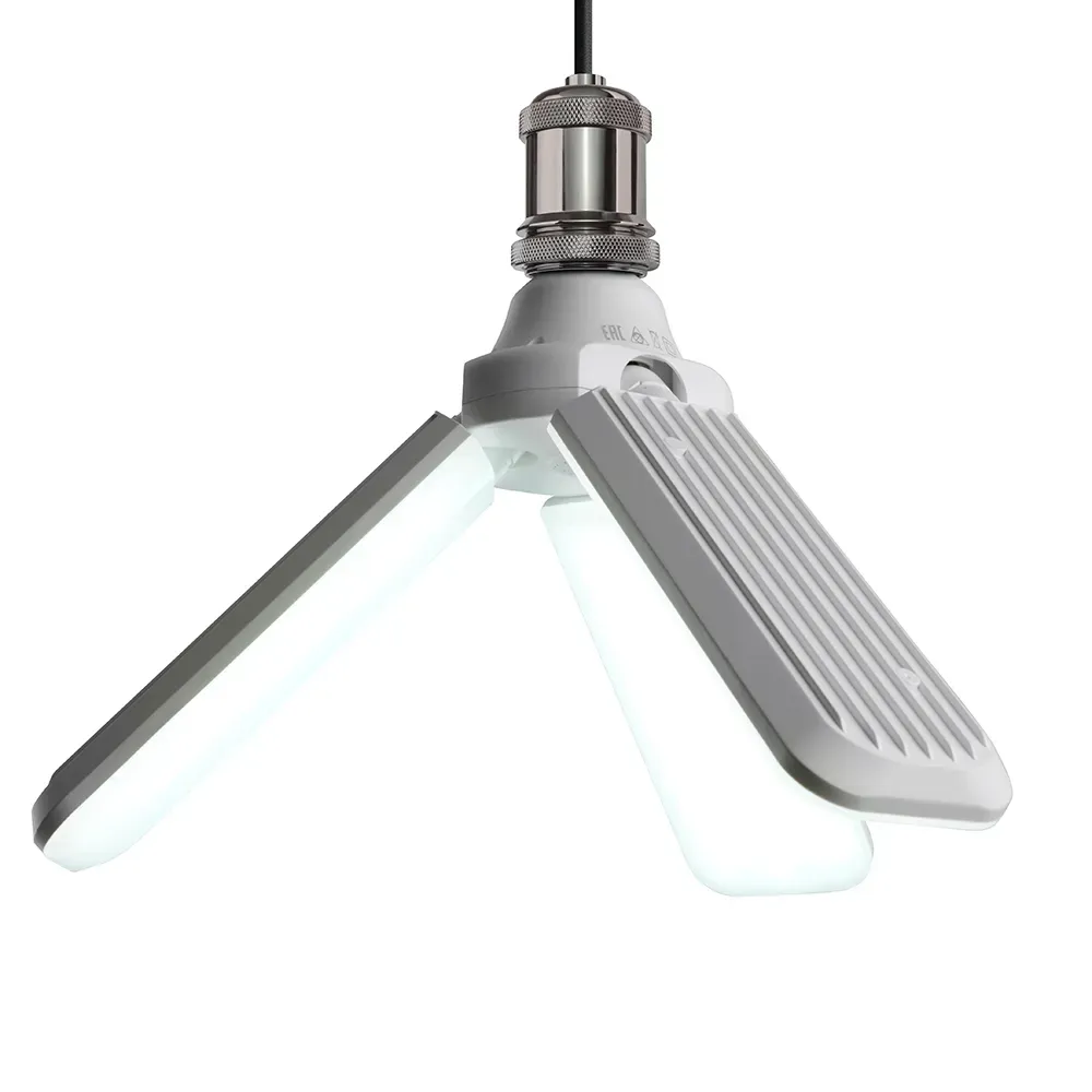 Лампа светодиодная LED 50вт Е27 дневной 3 лепестка трансформер