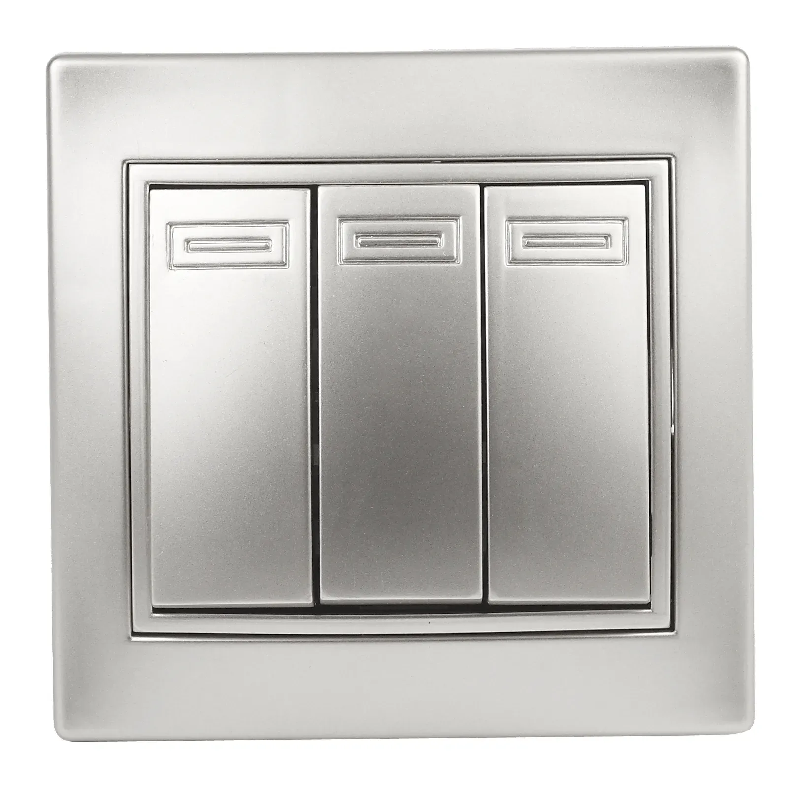 Выключатель Intro Plano 1-106-03 тройной, 10А-250В, IP20, СУ, алюминий ЭРА Б0053791