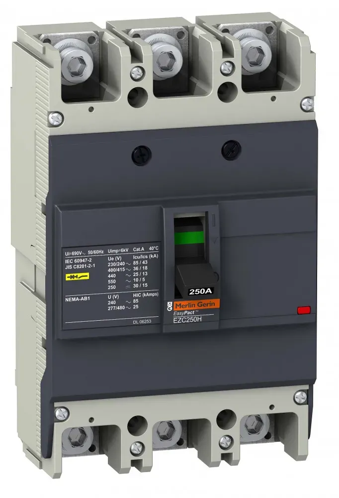 Выключатель автоматический EZC250 36кA/415В 3П/3Т 250A DEKRAFT EZC250H3250