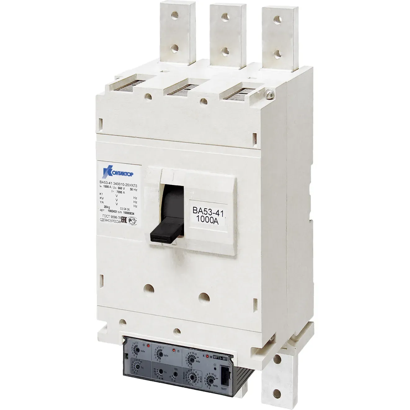 Выключатель автоматический ва55-41-344710-20ухл3 1000а, 690в КОНТАКТОР УЛЬЯНОВСК 1030160