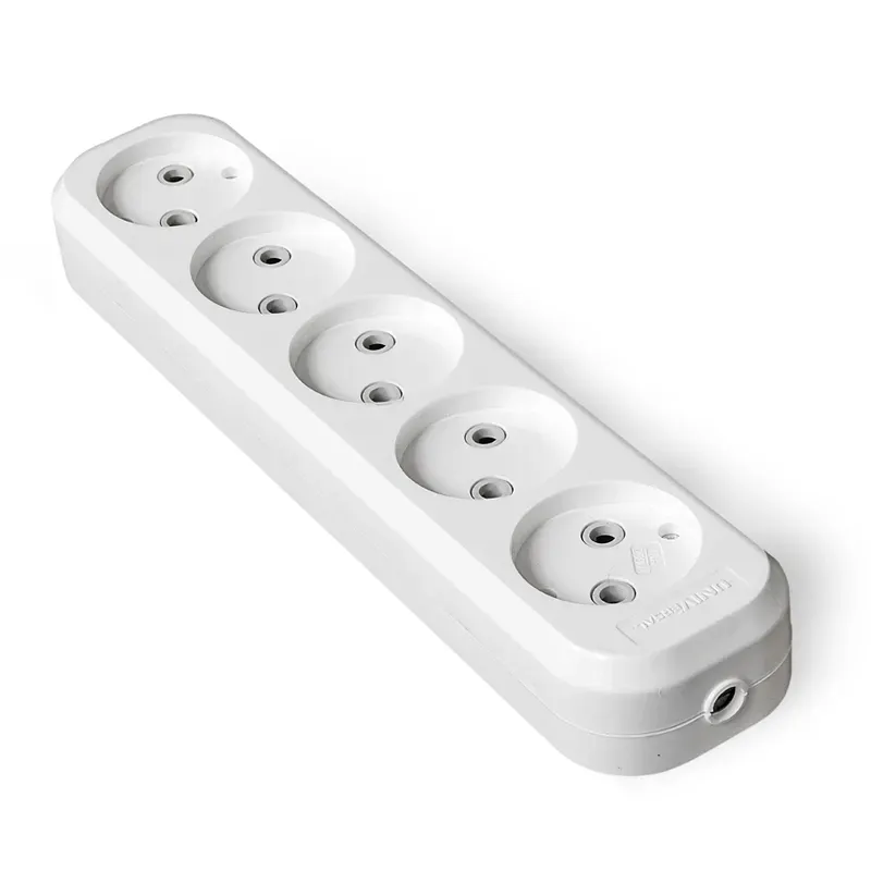 Колодка 5 гнезд без заземления AБС-пластик Универсал E205