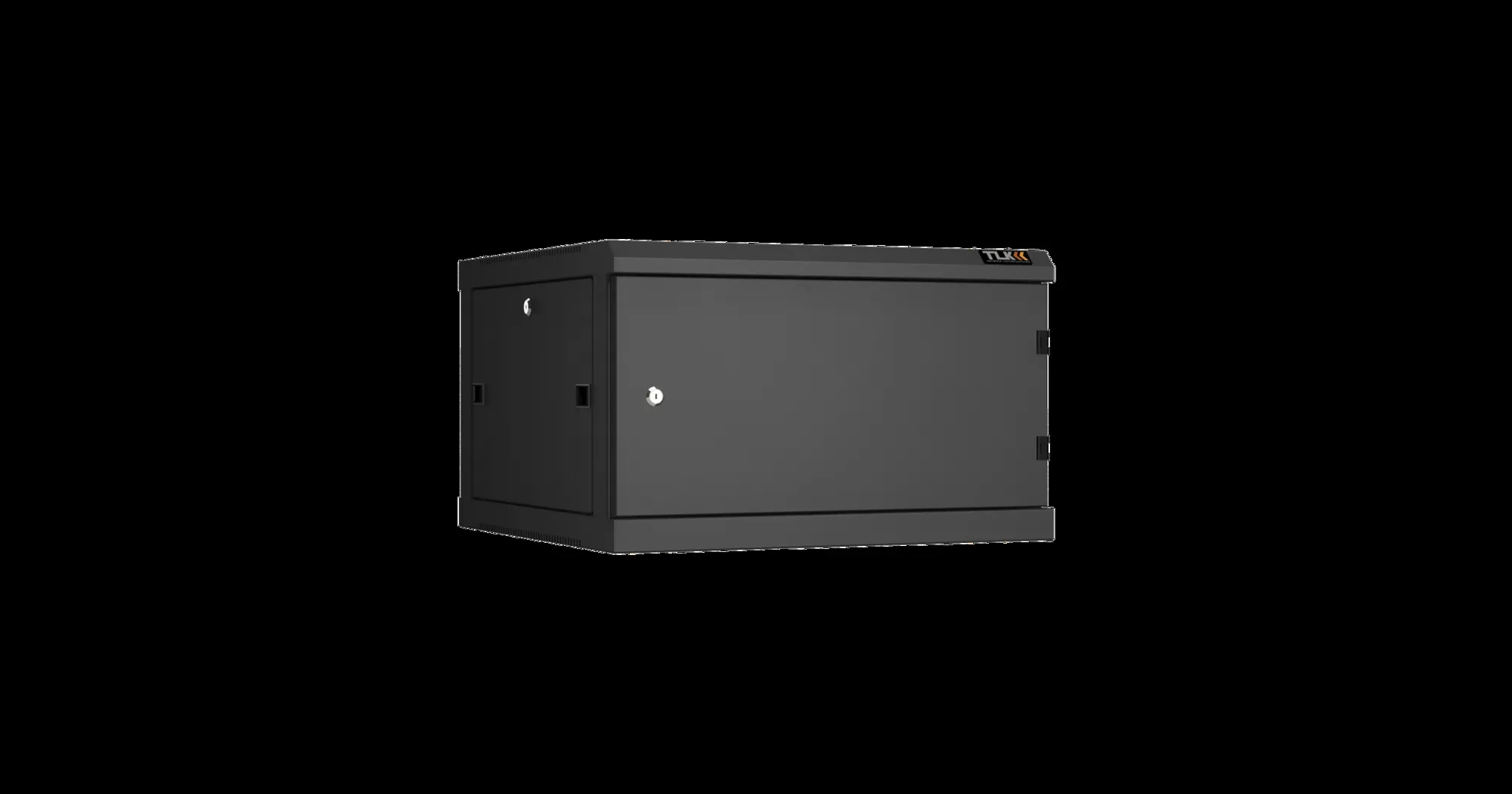 Шкаф настенный разбор 19д 6u металлическая дверь ш600хв370хг600мм черный TLK TWC-066060-R-M-BK