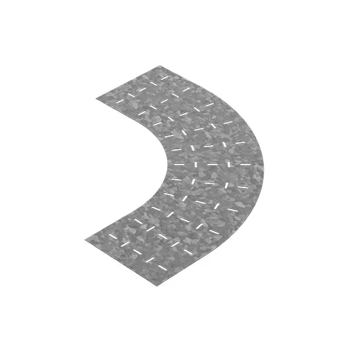 Донная вставка для поворота 90 град. для лотков НЛО 600 мм радиус 600 мм, толщ. 1,0 мм, Сендзимир цинк OSTEC ДВПЛНЛО90-600-1,0-R600-СЦ