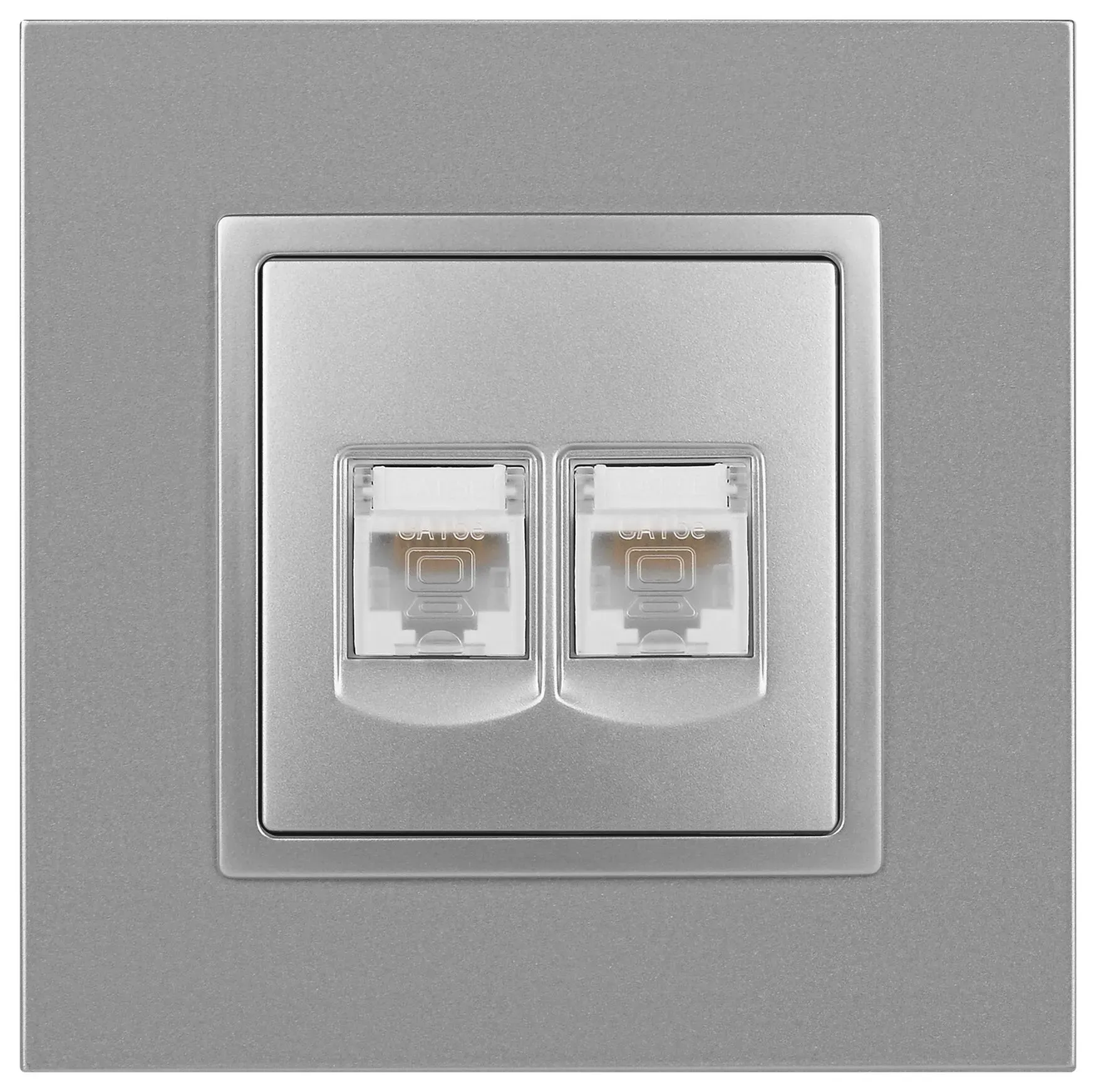 Розетка 2хRJ45, Эра Elegance, алюминий, 14-3108-03 Б0034310