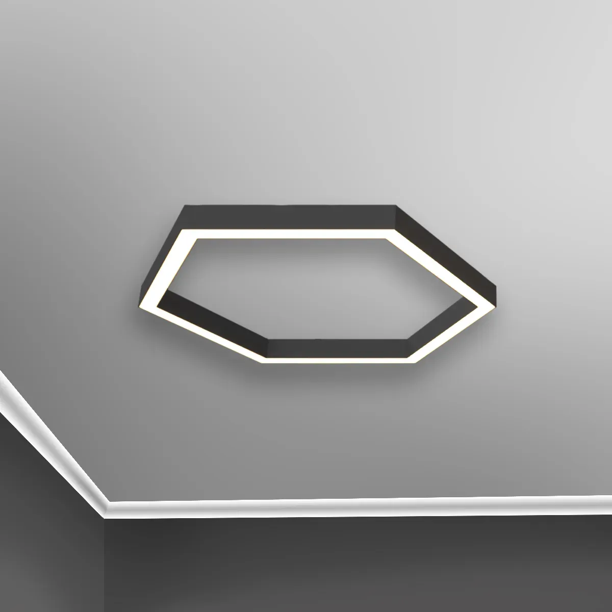 Светильник светодиодный RVE-LBX-HOLE-HEXA-500-N (Шестиугольник с отв. 500х433х100мм S80мм 30Вт Накладной 4000К Белый) RVElektro RVE00001430